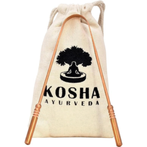 Kosha Ayurveda Copper Tongue Scraper Cleaner | Perfect Surgical Tongue Scraper | Best Remedy for Bad Breath | Maintains Oral Hygiene | Thick Safe Blunt Edges | Flexible Handle and Comfortable Grip (Pack of 1)